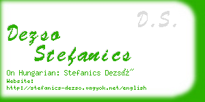 dezso stefanics business card